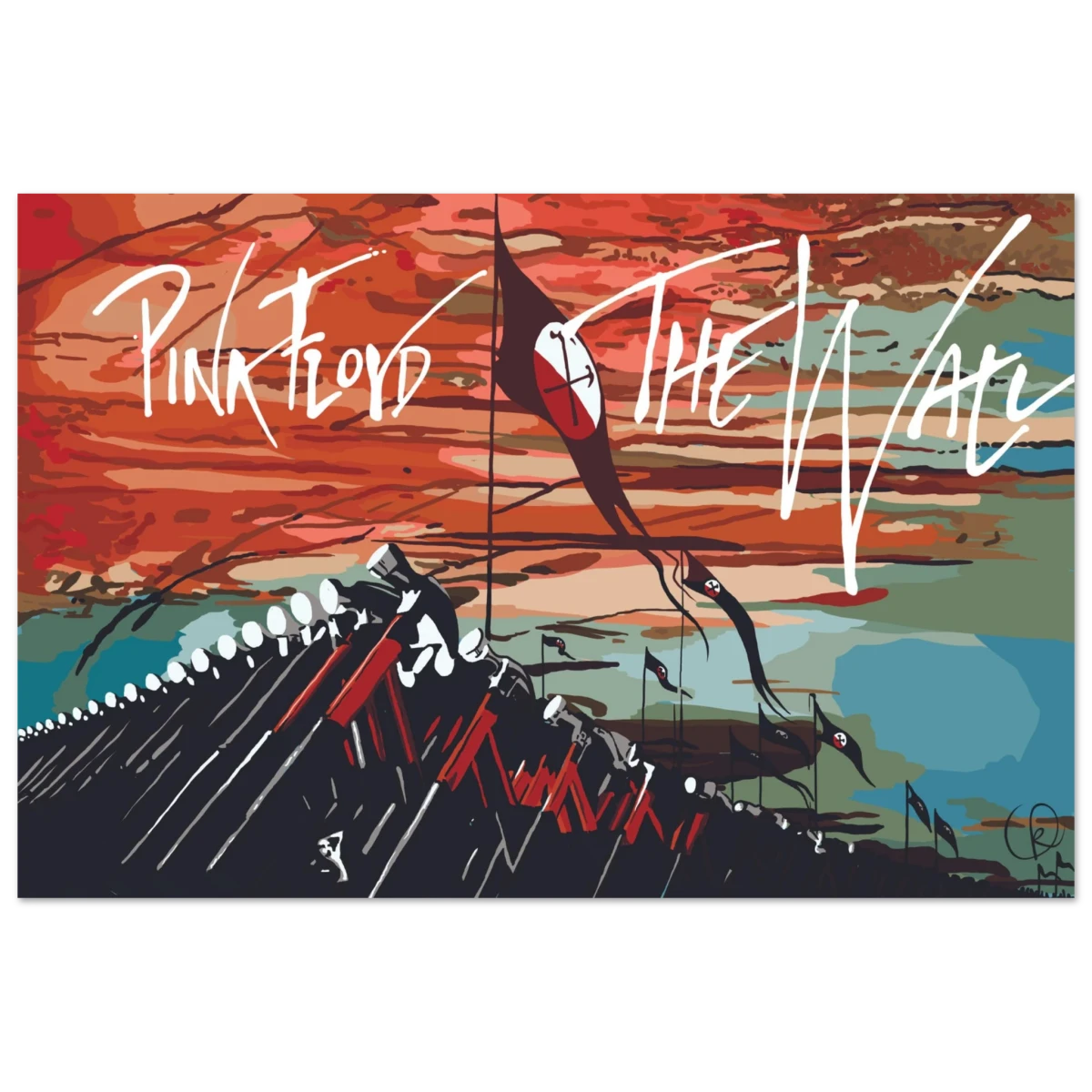 Pink Floyd – Breaking the Wall | A Tribute to Psychedelic Rock & Surrealism - 60x90 cm / 24x36″ - Aluminum Print -