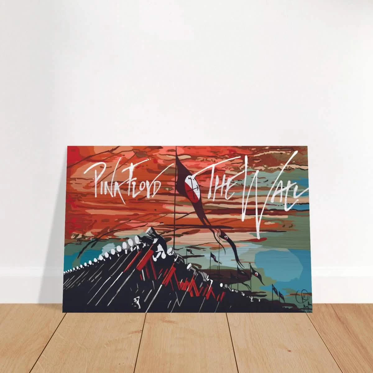 Pink Floyd – Breaking the Wall | A Tribute to Psychedelic Rock & Surrealism - 60x90 cm / 24x36″ - Brushed Aluminum Print -