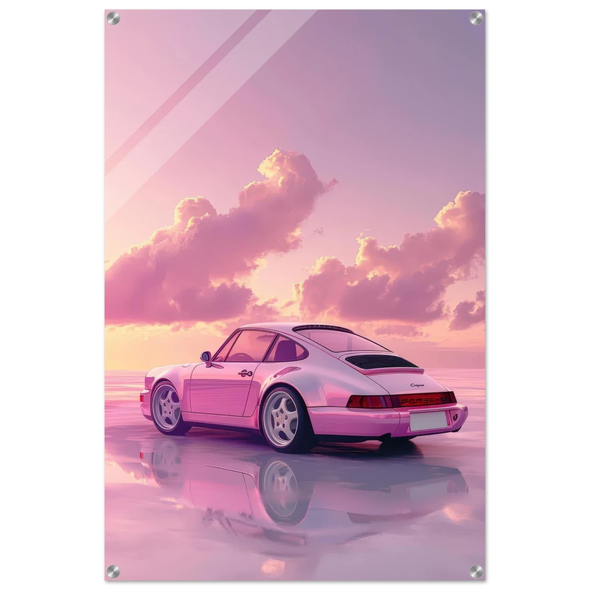Pink Sunset Dream | Porsche Canvas & Fine Art wall art Print - Acrylic Print - 60x90 cm / 24x36″ -