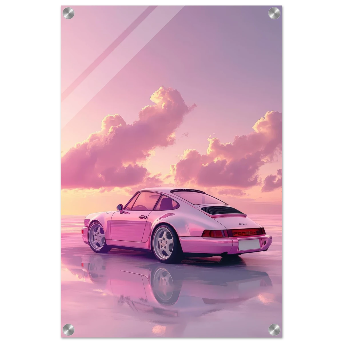 Pink Sunset Dream | Porsche Canvas & Fine Art wall art Print - Acrylic Print - 40x60 cm / 16x24″ -