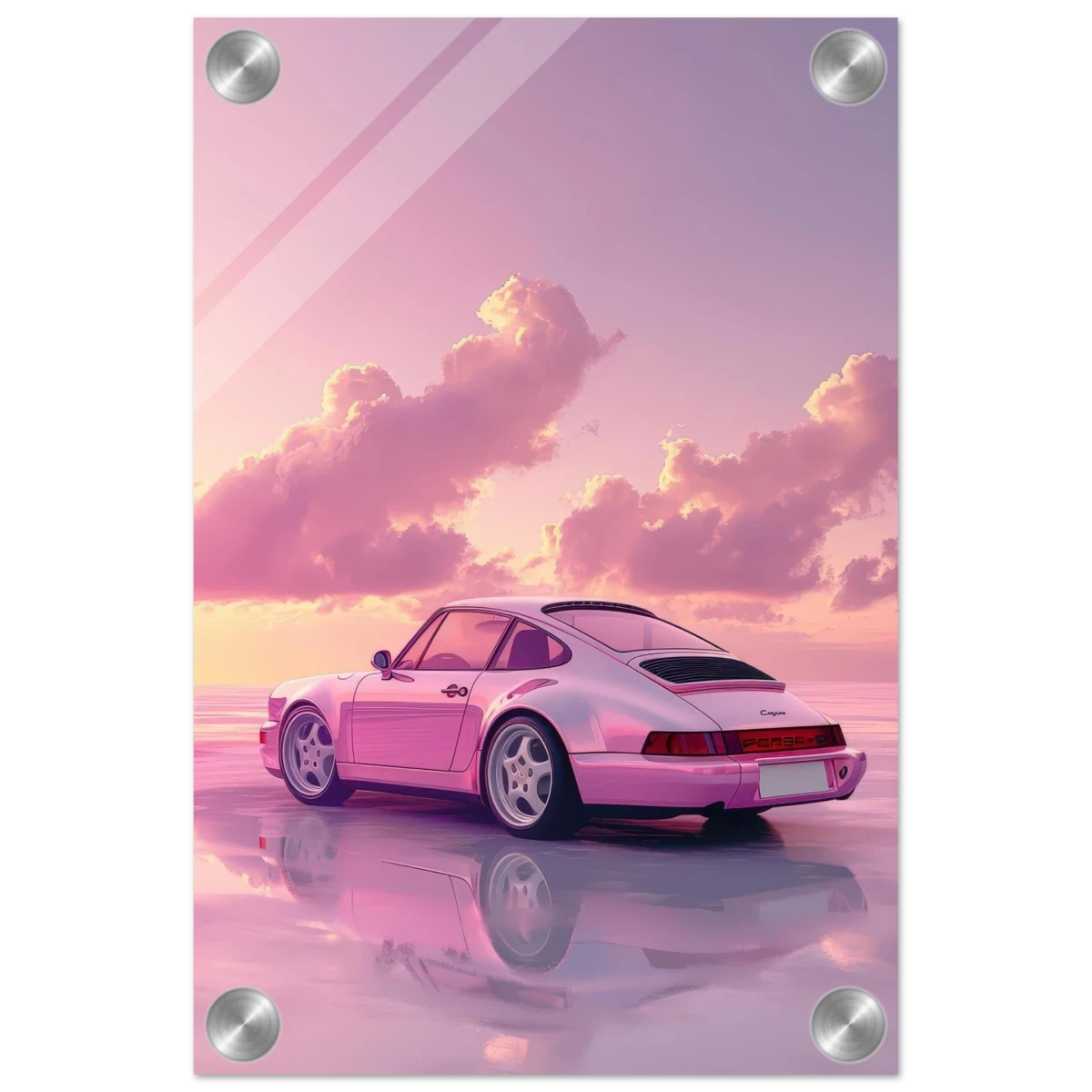 Pink Sunset Dream | Porsche Canvas & Fine Art wall art Print - Acrylic Print - 20x30 cm / 8x12″ -