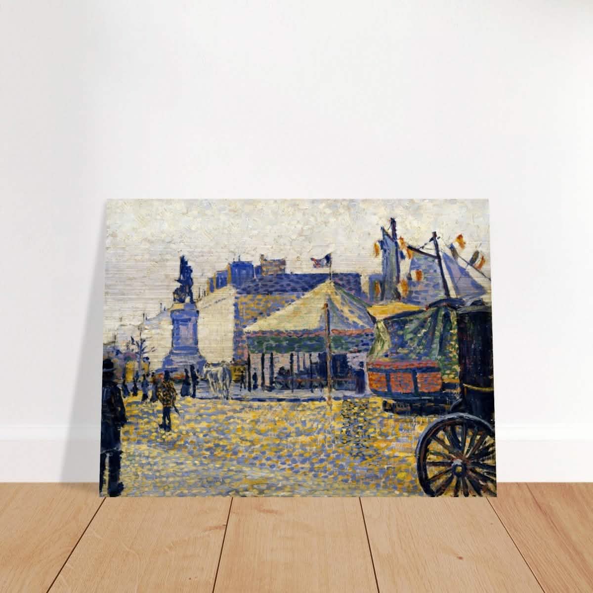 Place de Clichy (1887) by Paul Signac | Vintage wall art print - Brushed Aluminum Print - 30x40 cm / 12x16″ -