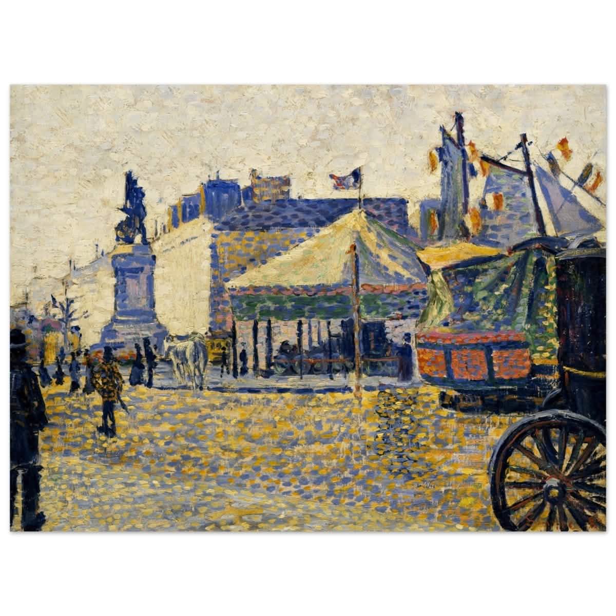 Place de Clichy (1887) by Paul Signac | Vintage wall art print - Wood Prints - 30x40 cm / 12x16″ -