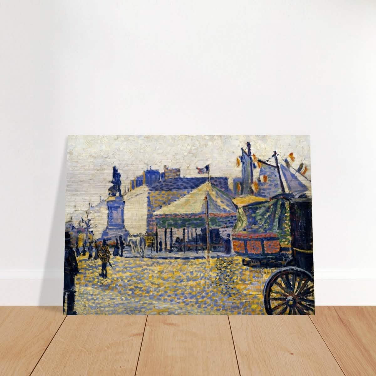 Place de Clichy (1887) by Paul Signac | Vintage wall art print - Brushed Aluminum Print - 50x70 cm / 20x28″ -