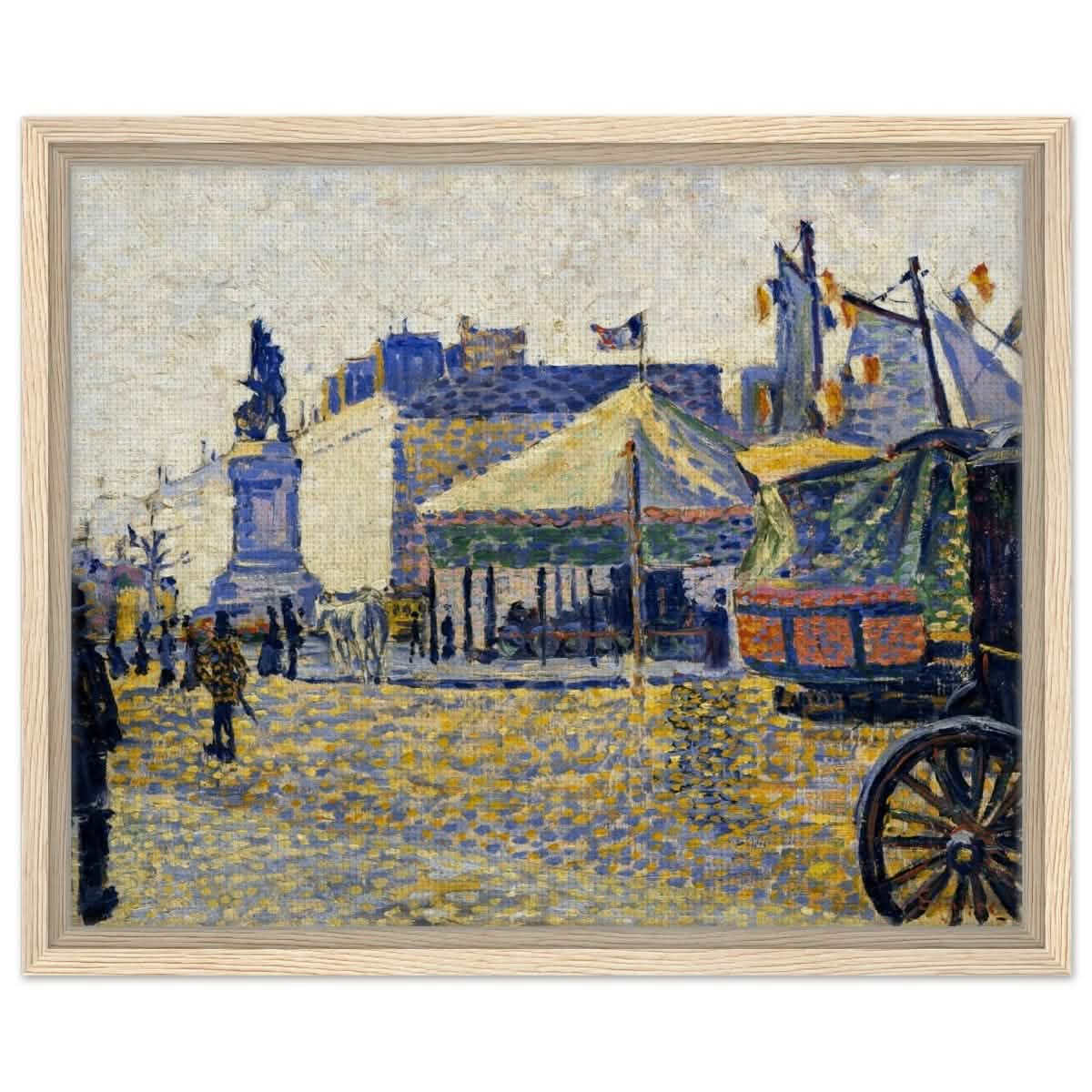 Place de Clichy (1887) by Paul Signac | Vintage wall art print - Framed Canvas - 40x50 cm / 16x20″ - Wood frame