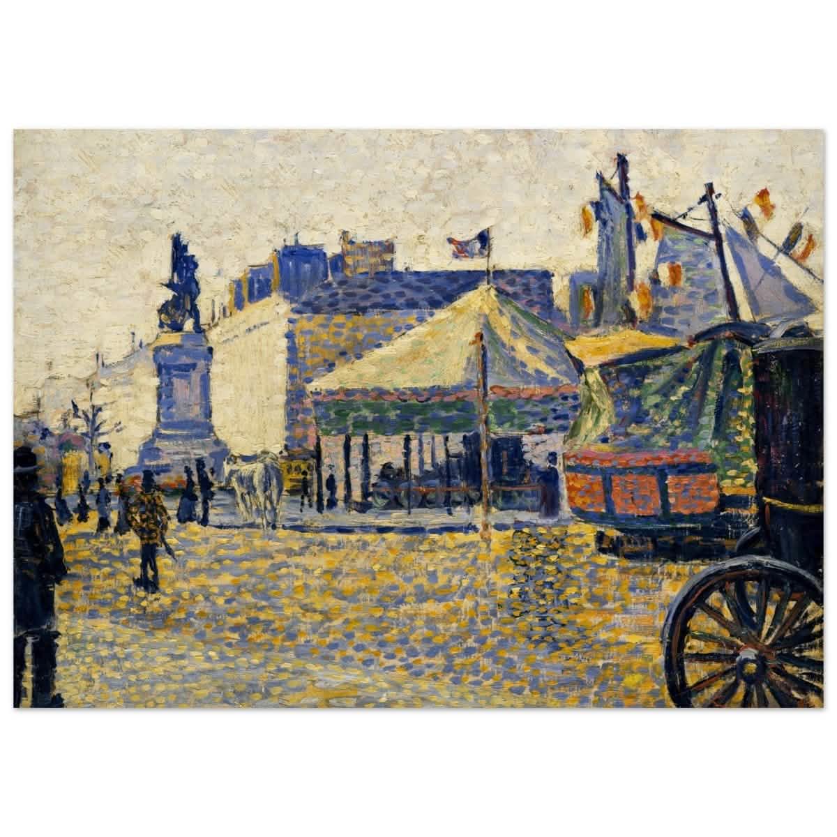 Place de Clichy (1887) by Paul Signac | Vintage wall art print - Wood Prints - 50x70 cm / 20x28″ -