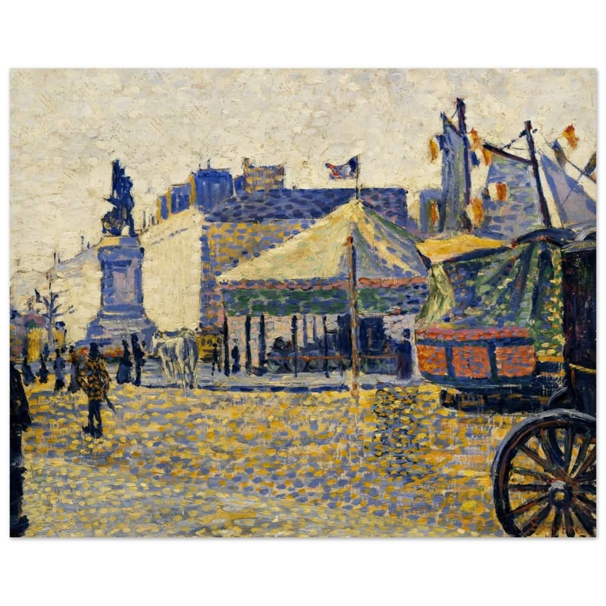 Place de Clichy (1887) by Paul Signac | Vintage wall art print - Wood Prints - 40x50 cm / 16x20″ -