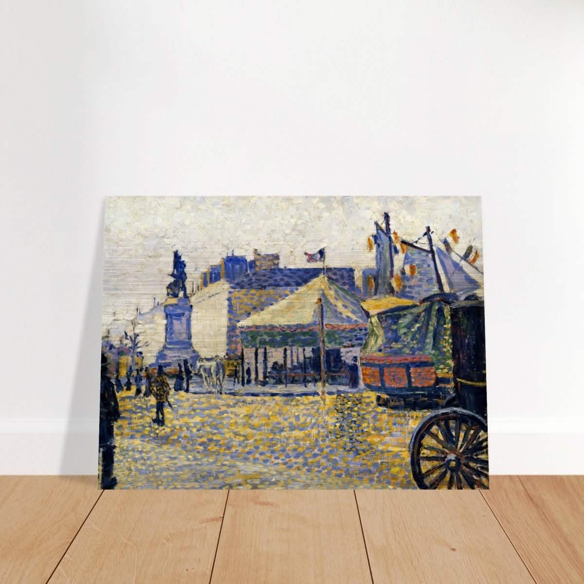 Place de Clichy (1887) by Paul Signac | Vintage wall art print - Brushed Aluminum Print - 60x80 cm / 24x32″ -