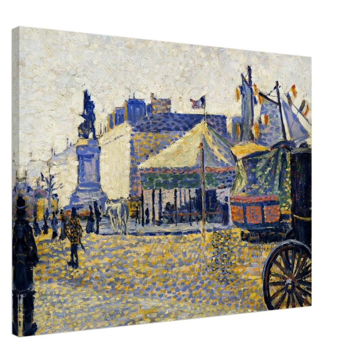 Place de Clichy (1887) by Paul Signac | Vintage wall art print - Canvas - 60x80 cm / 24x32″ -