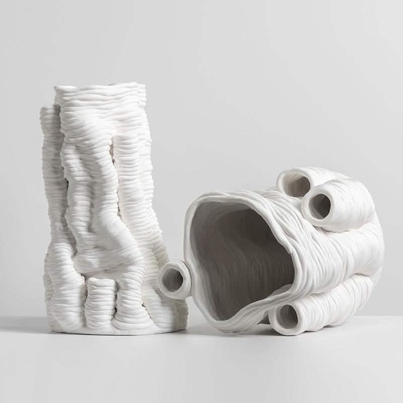 Popcorn Abstract Resin Vase – Modern Art Sculpture Home Décor - Large (34.5 x 19 x 18 cm) -