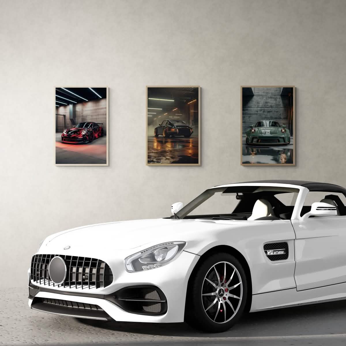 Porsche Legacy – Trio Canvas & Framed Canvas Set - Framed Canvas - 30X45 CM / 12X18″ - Wood frame