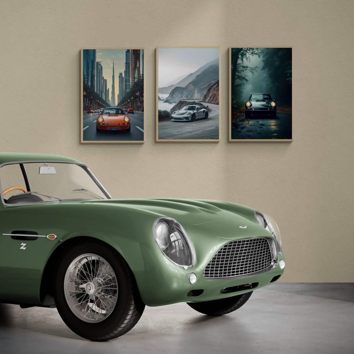 Porsche Perspectives – Trio Canvas & Framed Canvas Set - Framed Canvas - 30X45 CM / 12X18″ - Wood frame