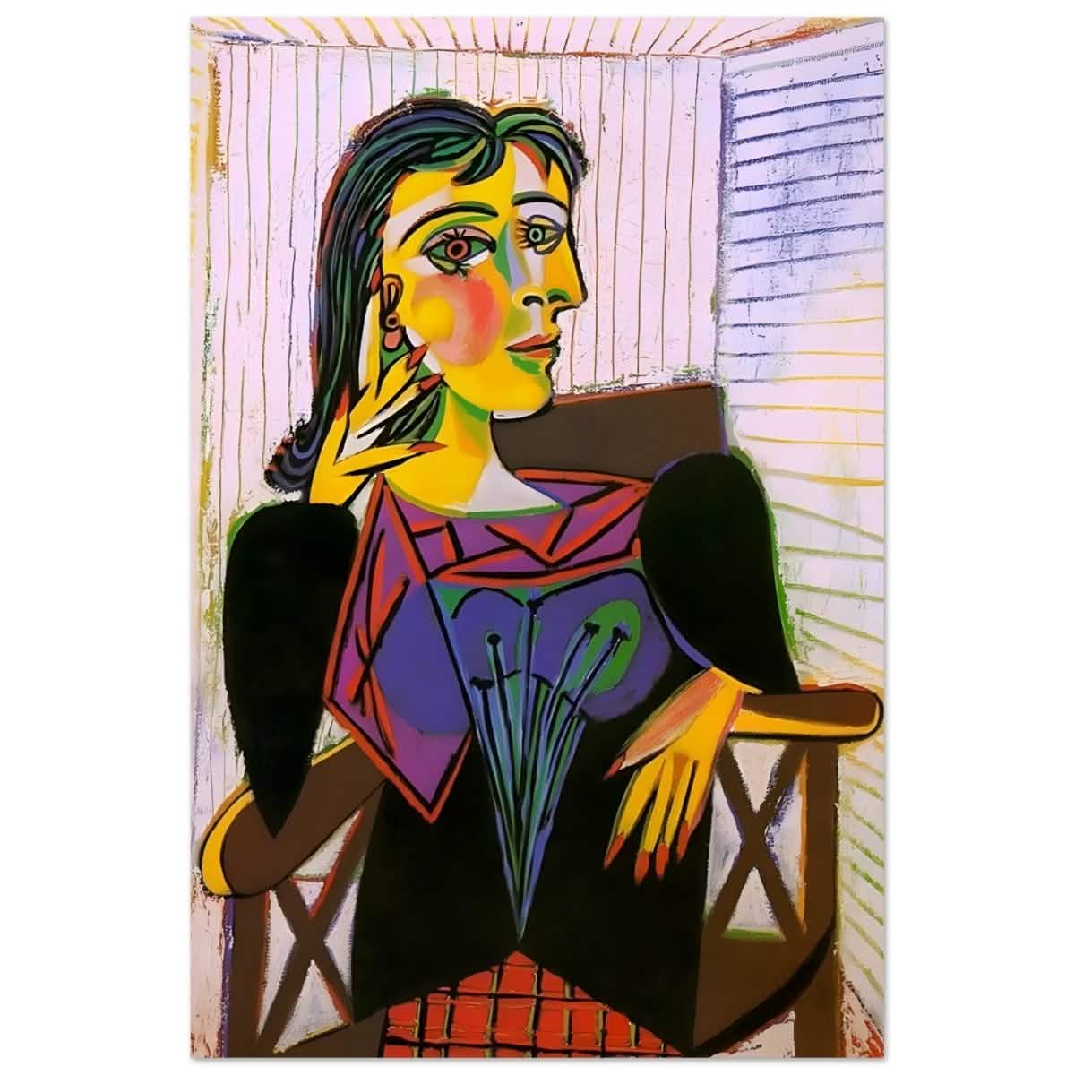 Portrait of Dora Maar by Pablo Picasso | Cubism wall art print - Aluminum Print - 50x75 cm / 20x30″ -