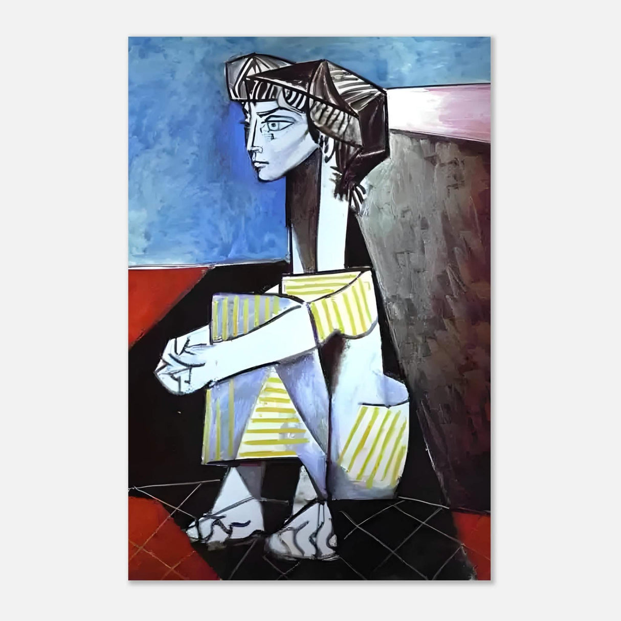 Portrait of Jacqueline Roque by Pablo Picasso 1954 - Aluminum Print - 30x45 cm / 12x18″ -