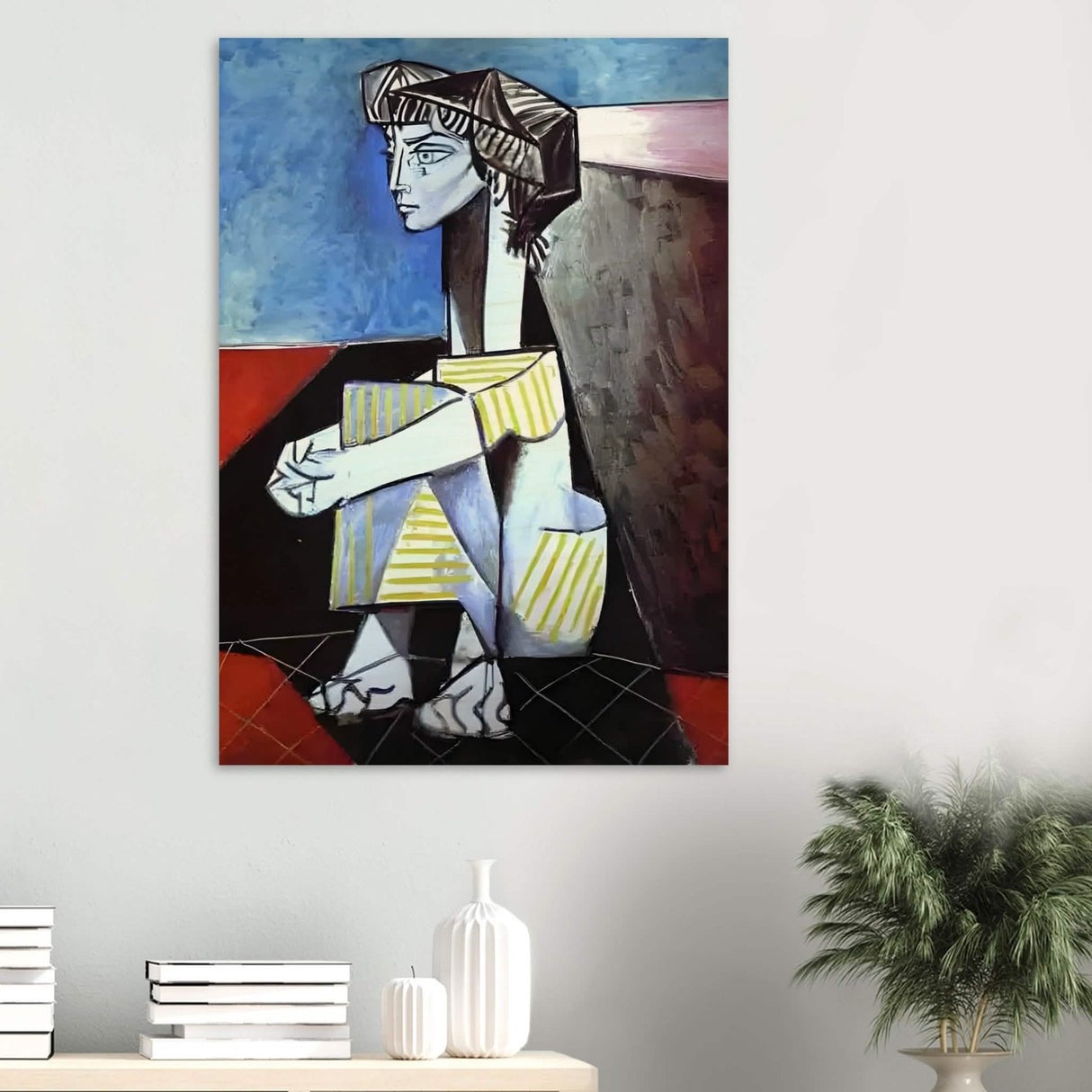 Portrait of Jacqueline Roque by Pablo Picasso 1954 - Wood Prints - 70x100 cm / 28x40″ - 10 mm