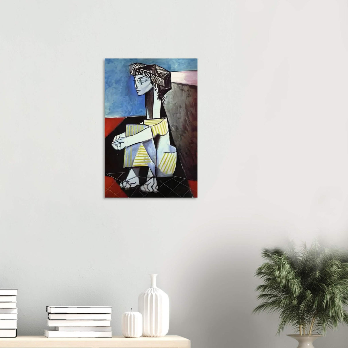 Portrait of Jacqueline Roque by Pablo Picasso 1954 - Wood Prints - 40x60 cm / 16x24″ - 20 mm