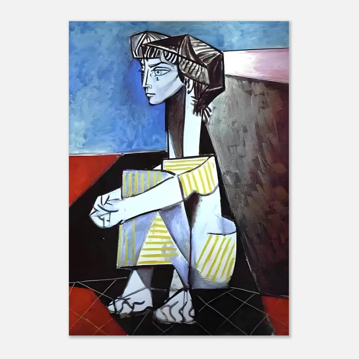 Portrait of Jacqueline Roque by Pablo Picasso 1954 - Aluminum Print - 70x100 cm / 28x40″ -