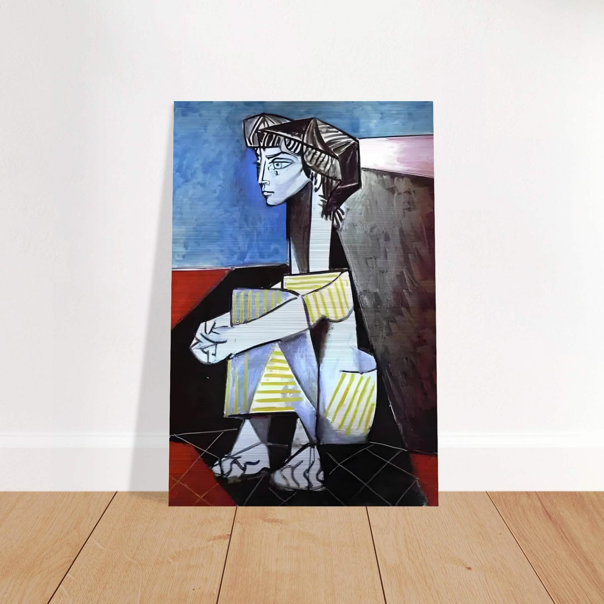 Portrait of Jacqueline Roque by Pablo Picasso 1954 - Brushed Aluminum Print - 40x60 cm / 16x24″ -