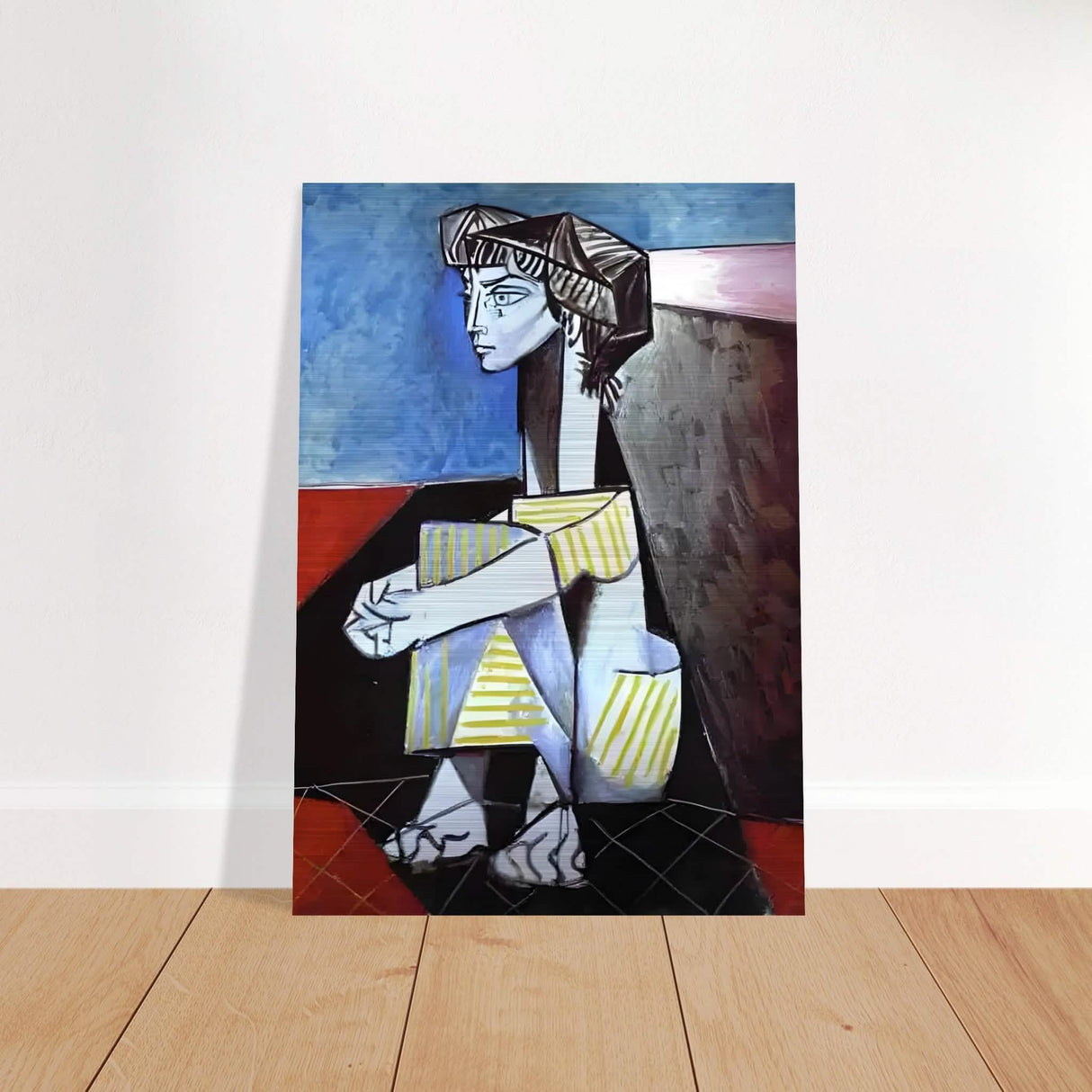 Portrait of Jacqueline Roque by Pablo Picasso 1954 - Brushed Aluminum Print - 70x100 cm / 28x40″ -