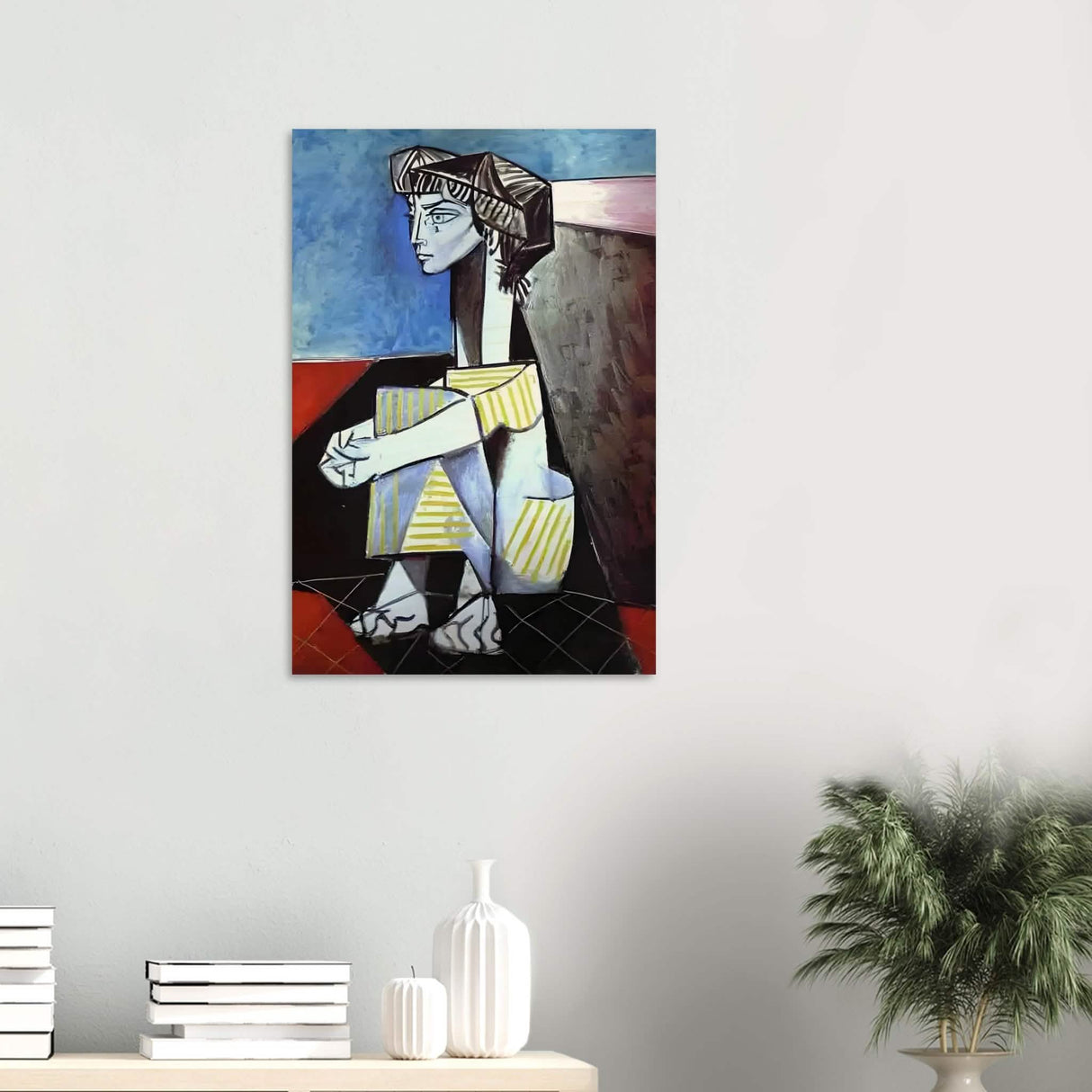 Portrait of Jacqueline Roque by Pablo Picasso 1954 - Wood Prints - 50x75 cm / 20x30″ - 20 mm