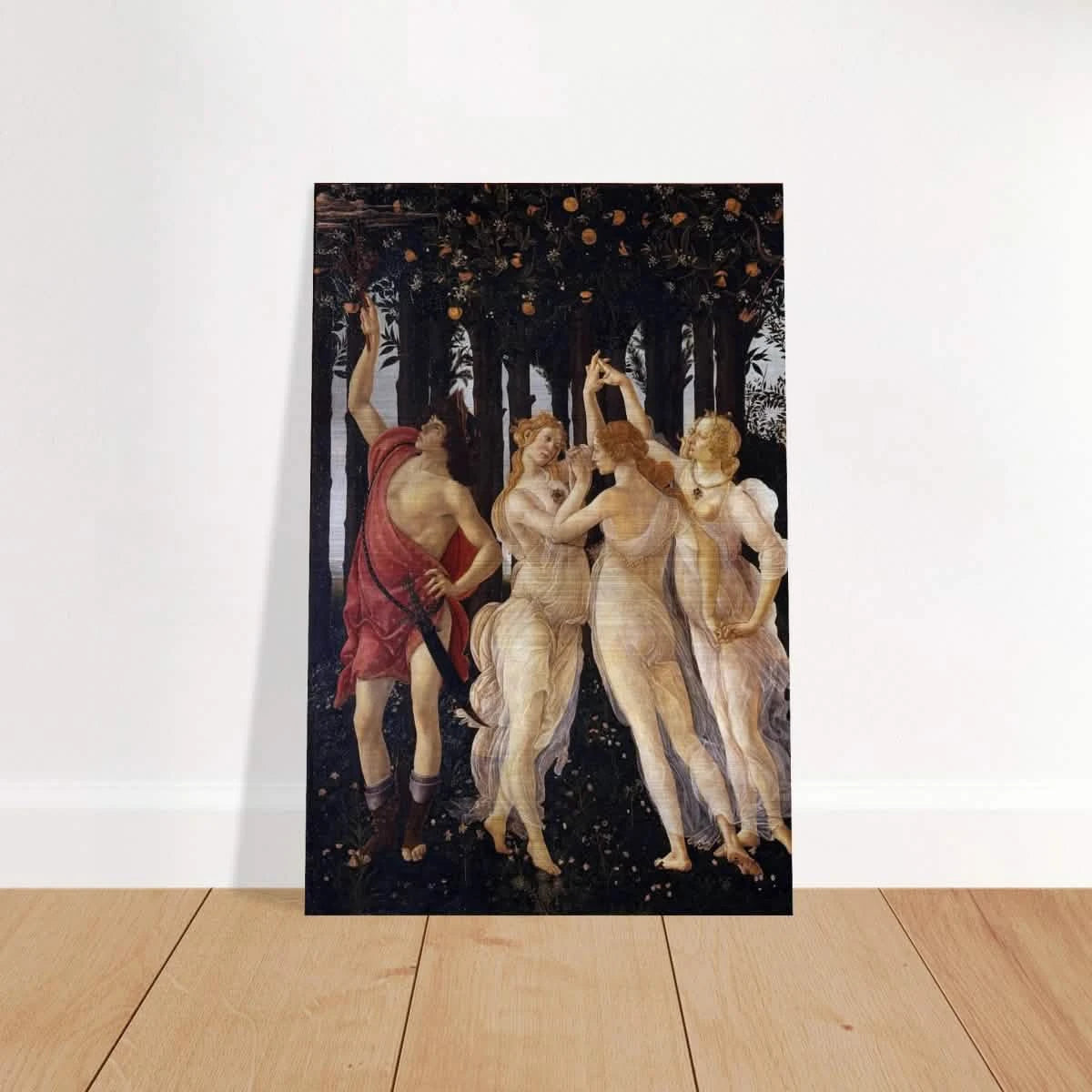 Primavera by Sandro Botticelli | Vintage wall art print - 30x45 cm / 12x18″ - Brushed Aluminum Print -