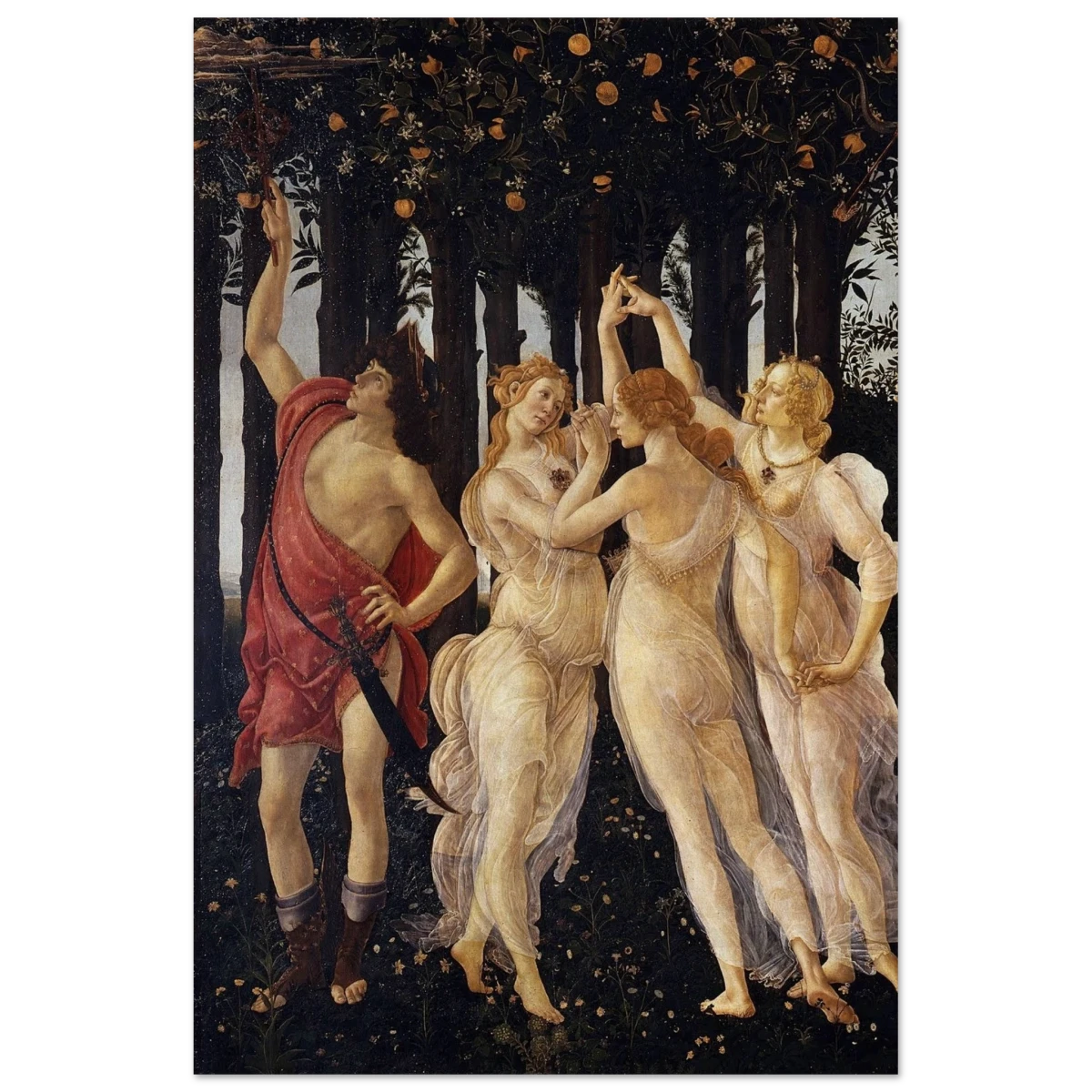 Primavera by Sandro Botticelli | Vintage wall art print - 50x75 cm / 20x30″ - Wood Prints -
