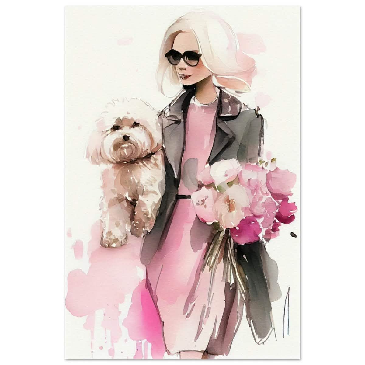 Puppy Love in Style | Contemporary Figurative Art | wall Art Print - Aluminum Print - 60x90 cm / 24x36″ -