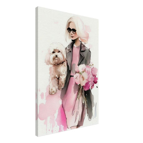 Puppy Love in Style | Contemporary Figurative Art | wall Art Print - Canvas - 50x75 cm / 20x30″ -