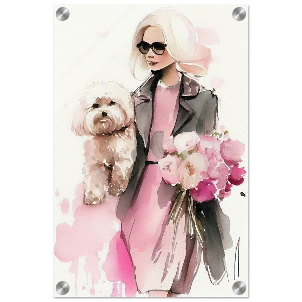 Puppy Love in Style | Contemporary Figurative Art | wall Art Print - Acrylic Print - 30x45 cm / 12x18″ -