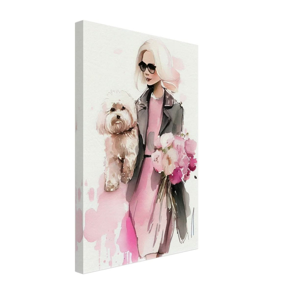 Puppy Love in Style | Contemporary Figurative Art | wall Art Print - Canvas - 30x45 cm / 12x18″ -
