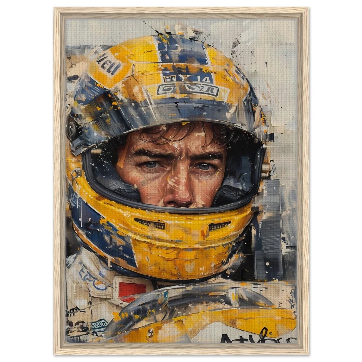 Racing Legend – The Spirit of Speed & Determination | Racing collection wall art print - Framed Canvas - 50x70 cm / 20x28″ - Wood frame