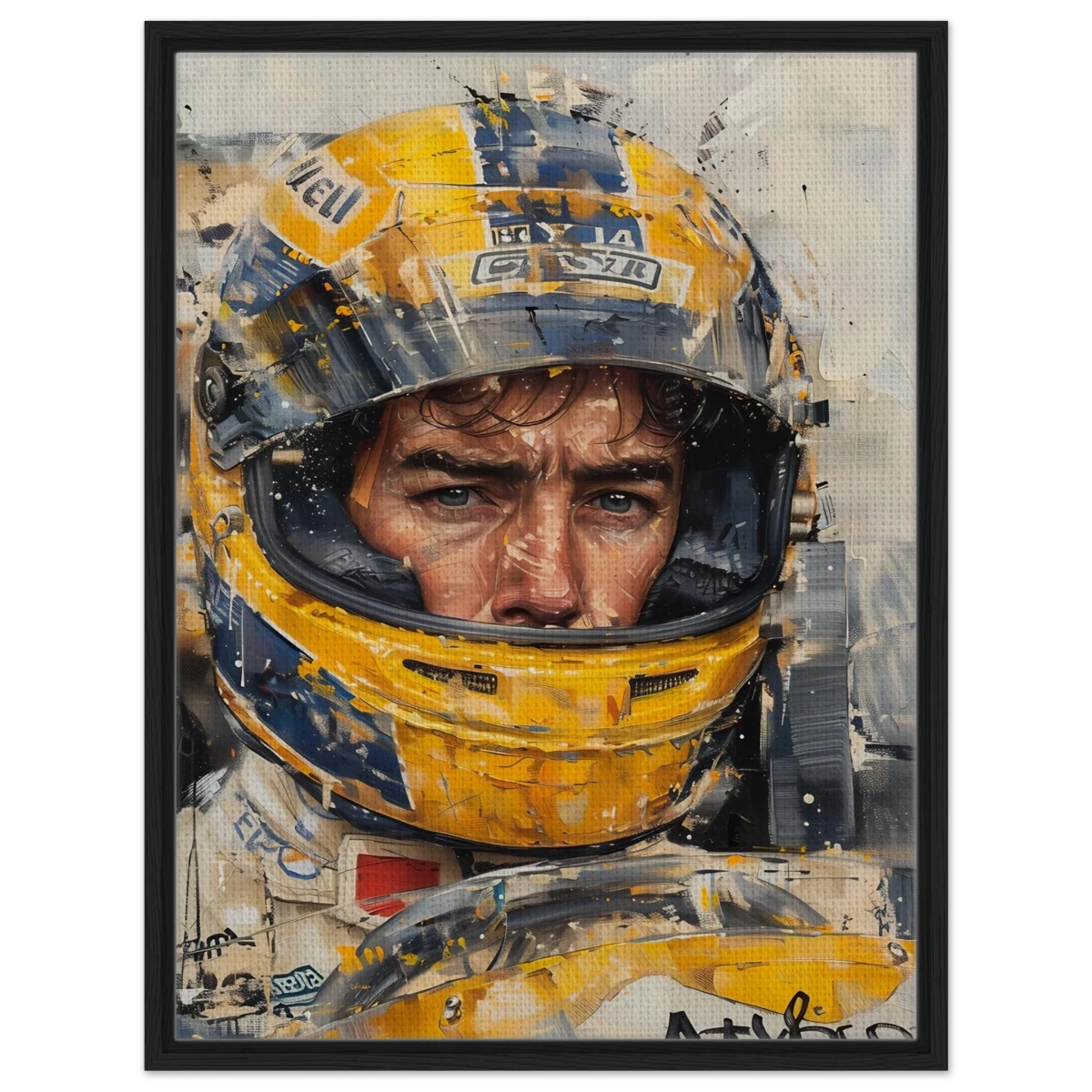 Racing Legend – The Spirit of Speed & Determination | Racing collection wall art print - Framed Canvas - 60x80 cm / 24x32″ - Black frame