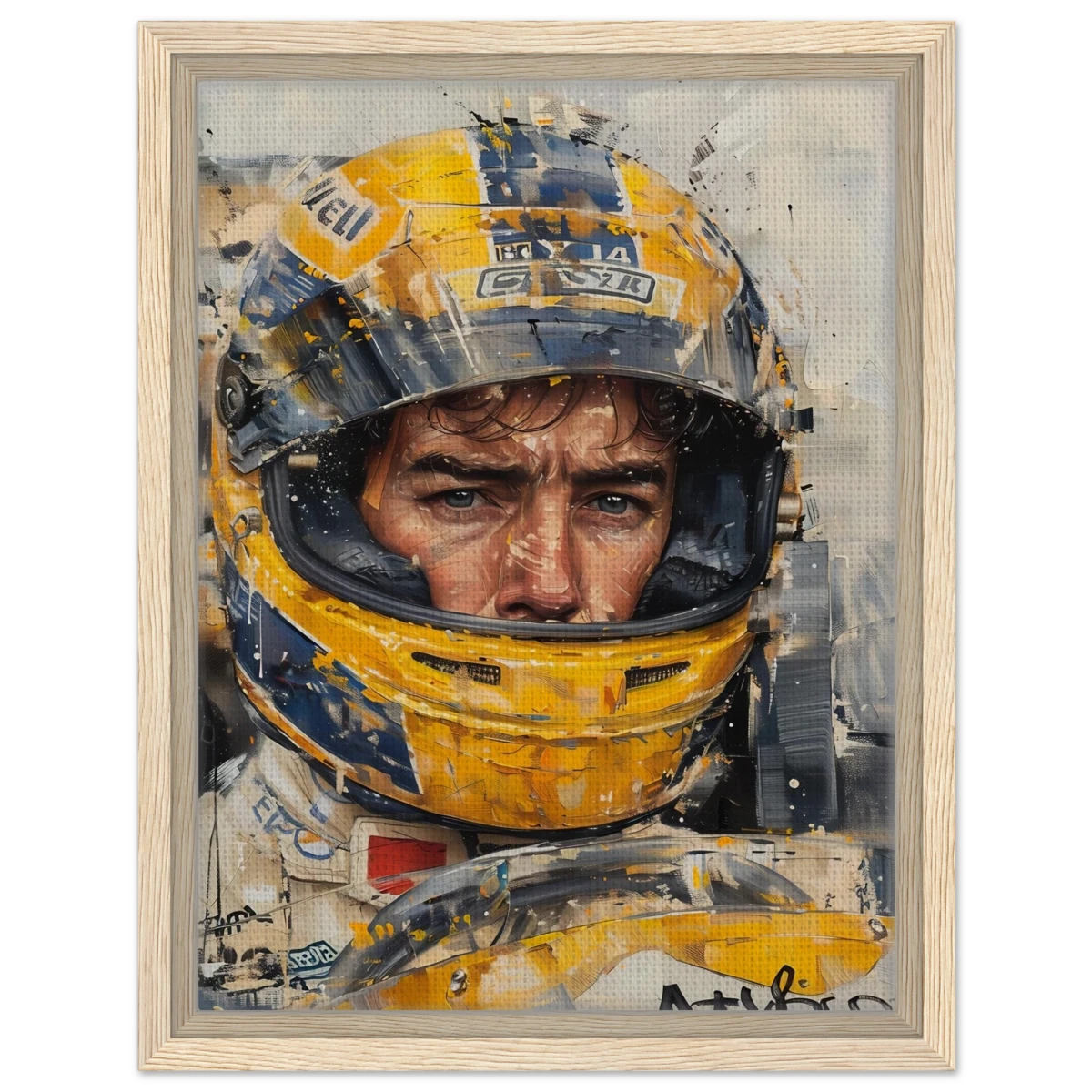 Racing Legend – The Spirit of Speed & Determination | Racing collection wall art print - Framed Canvas - 30x40 cm / 12x16″ - Wood frame