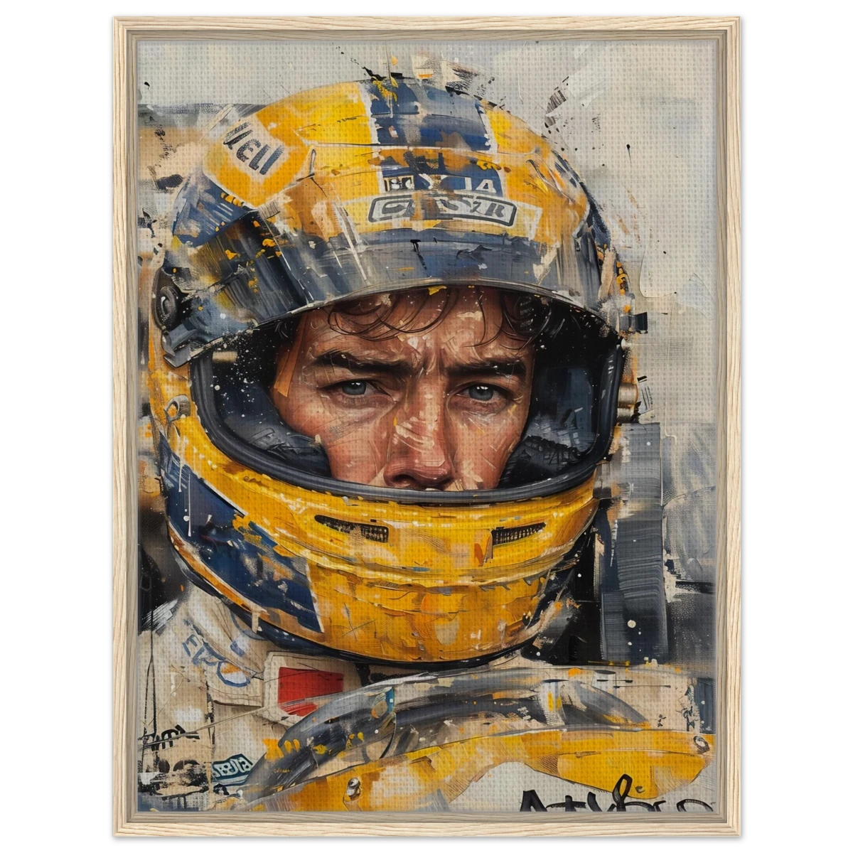 Racing Legend – The Spirit of Speed & Determination | Racing collection wall art print - Framed Canvas - 60x80 cm / 24x32″ - Wood frame