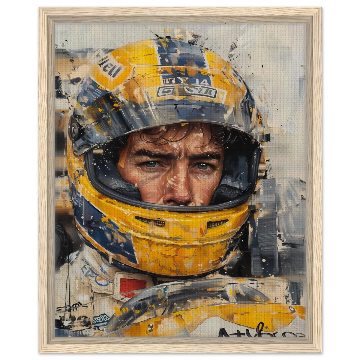 Racing Legend – The Spirit of Speed & Determination | Racing collection wall art print - Framed Canvas - 40x50 cm / 16x20″ - Wood frame