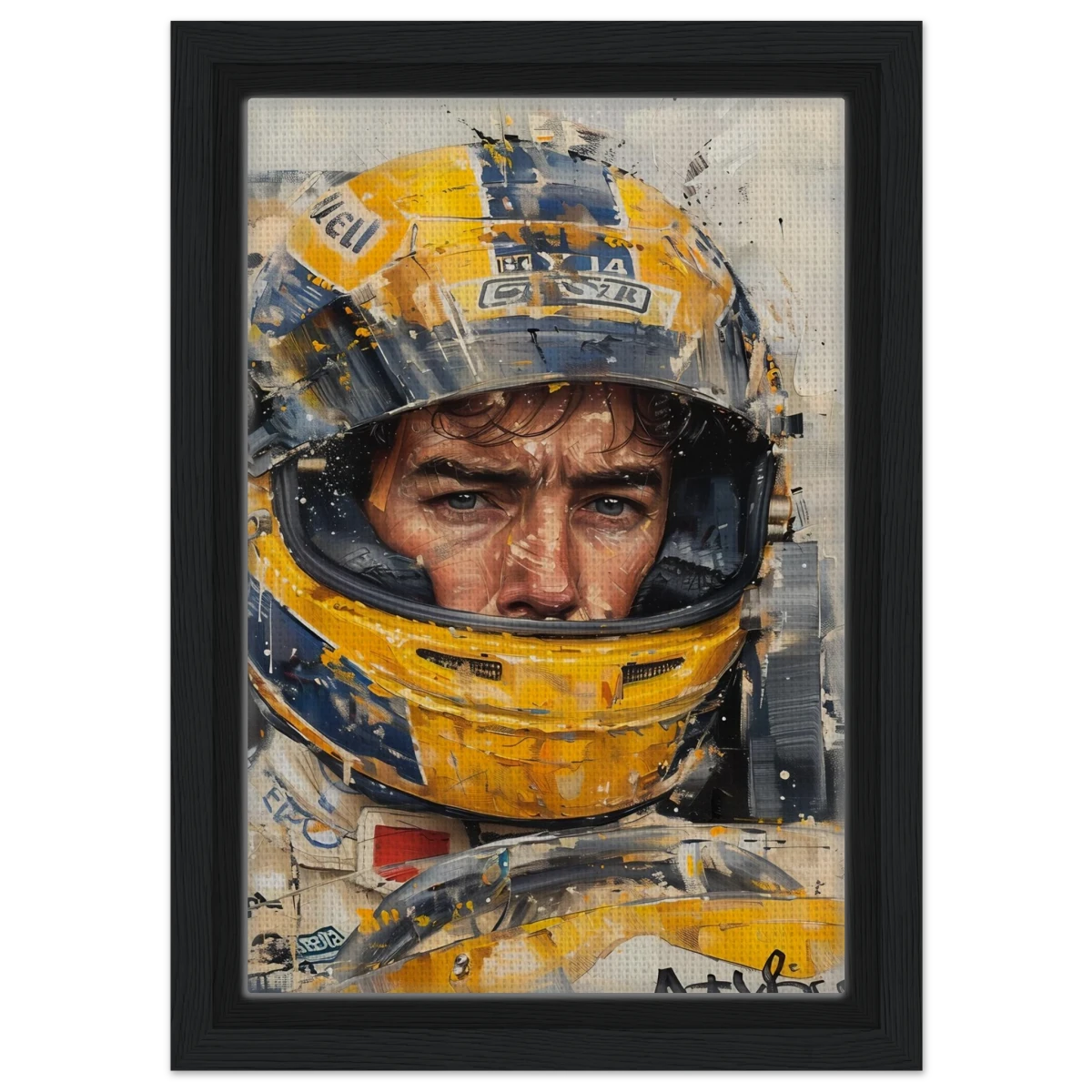 Racing Legend – The Spirit of Speed & Determination | Racing collection wall art print - Framed Canvas - 20x30 cm / 8x12″ - Black frame