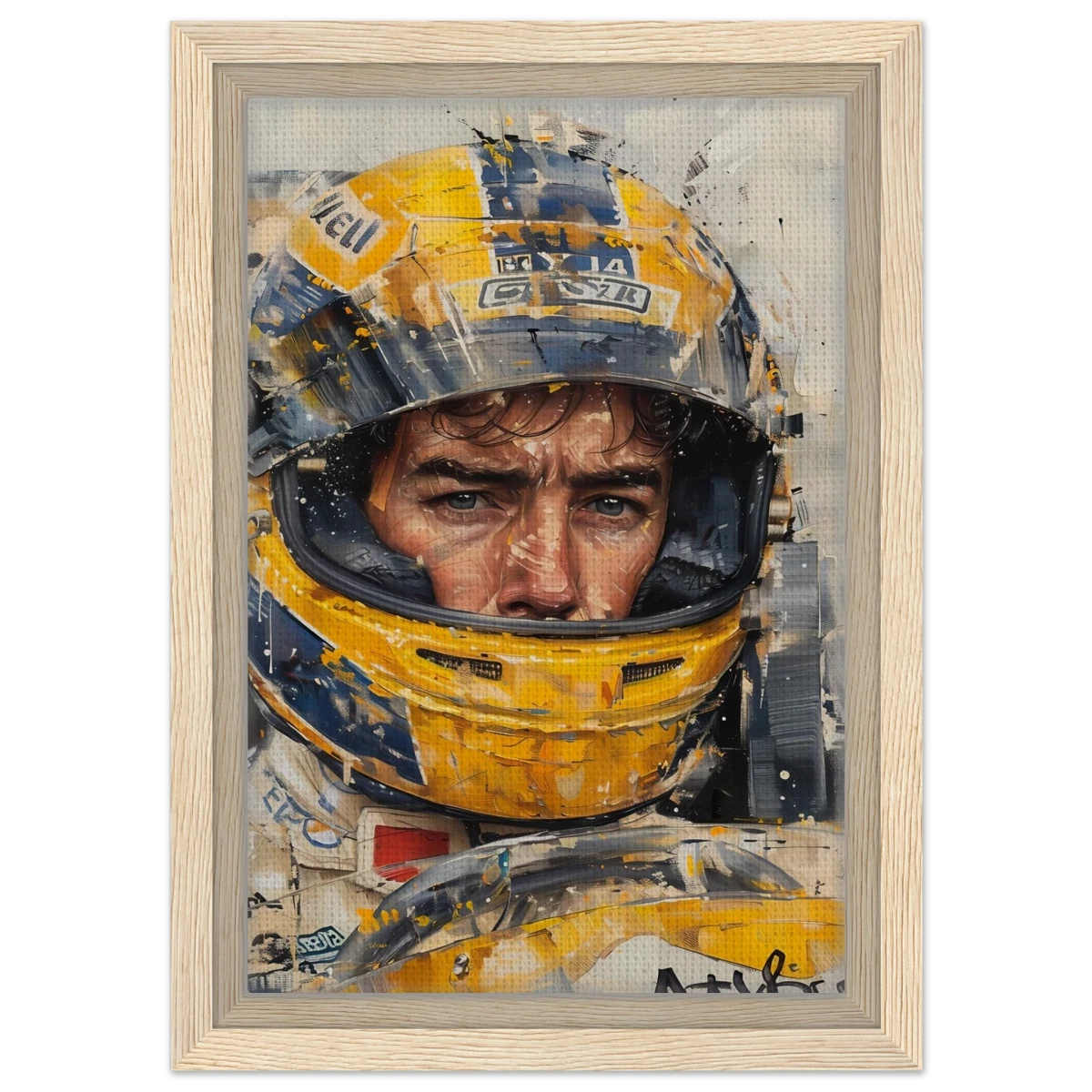 Racing Legend – The Spirit of Speed & Determination | Racing collection wall art print - Framed Canvas - 20x30 cm / 8x12″ - Wood frame