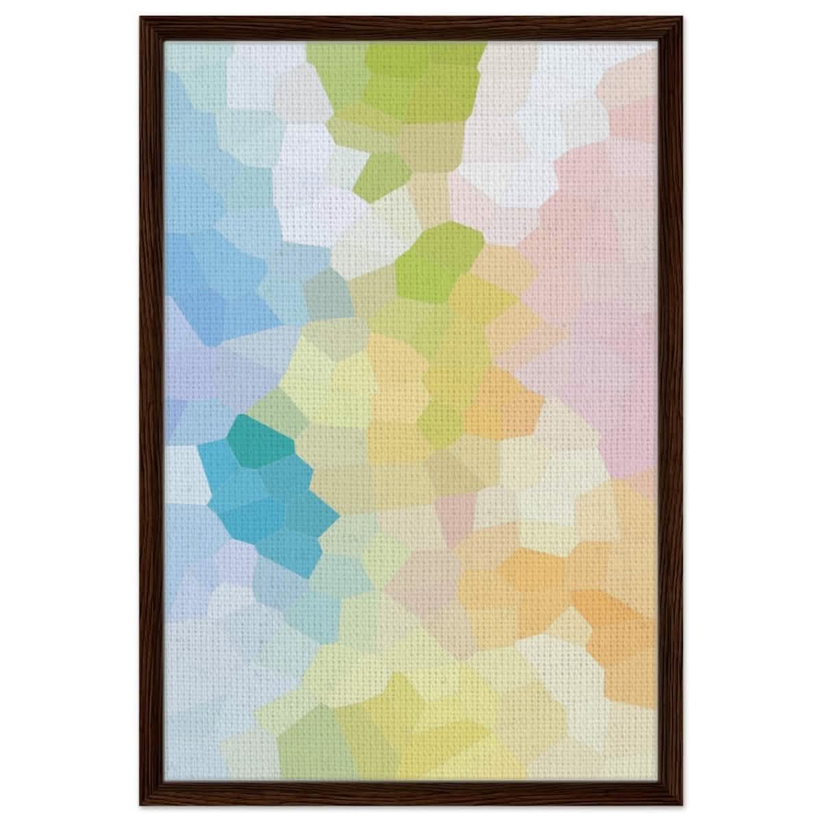 Radiant Harmony: A Burst of Life and Color | Abstract Wall art Print - 50x75 cm / 20x30″ - Framed Canvas - Dark wood frame