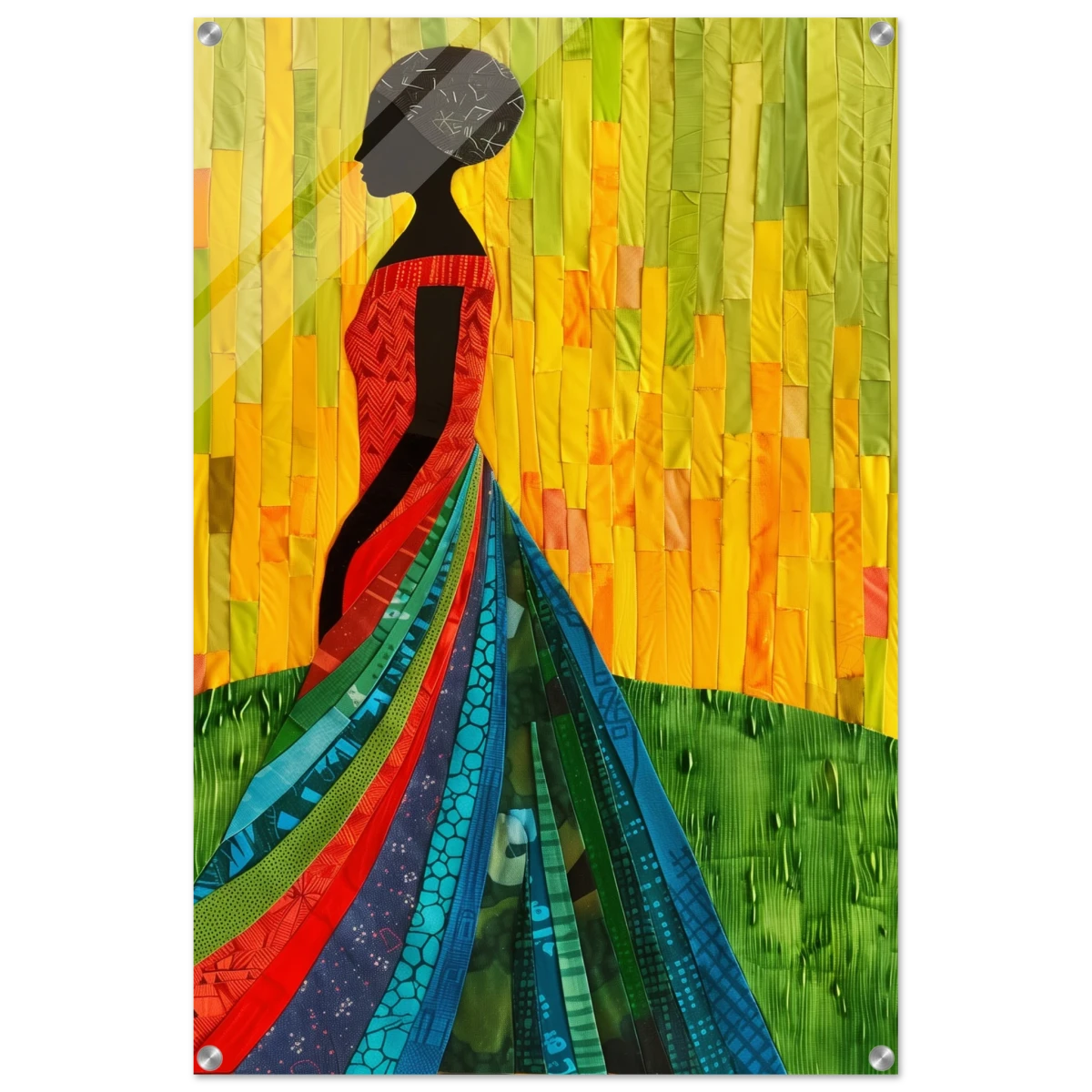 Radiant Silhouette – Afrocentric Collage Wall Art Print - Acrylic Print - 60x90 cm / 24x36″ -