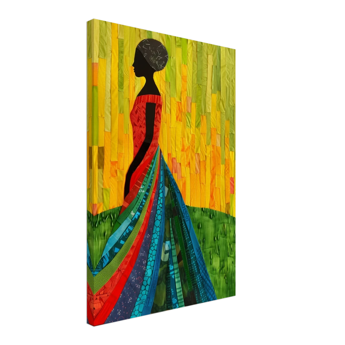 Radiant Silhouette – Afrocentric Collage Wall Art Print - Canvas - 40x60 cm / 16x24″ -
