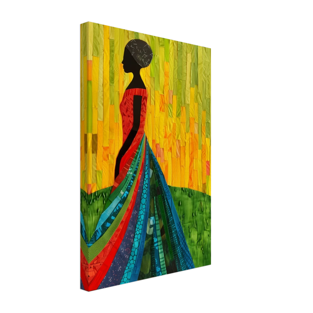 Radiant Silhouette – Afrocentric Collage Wall Art Print - Canvas - 30x45 cm / 12x18″ -