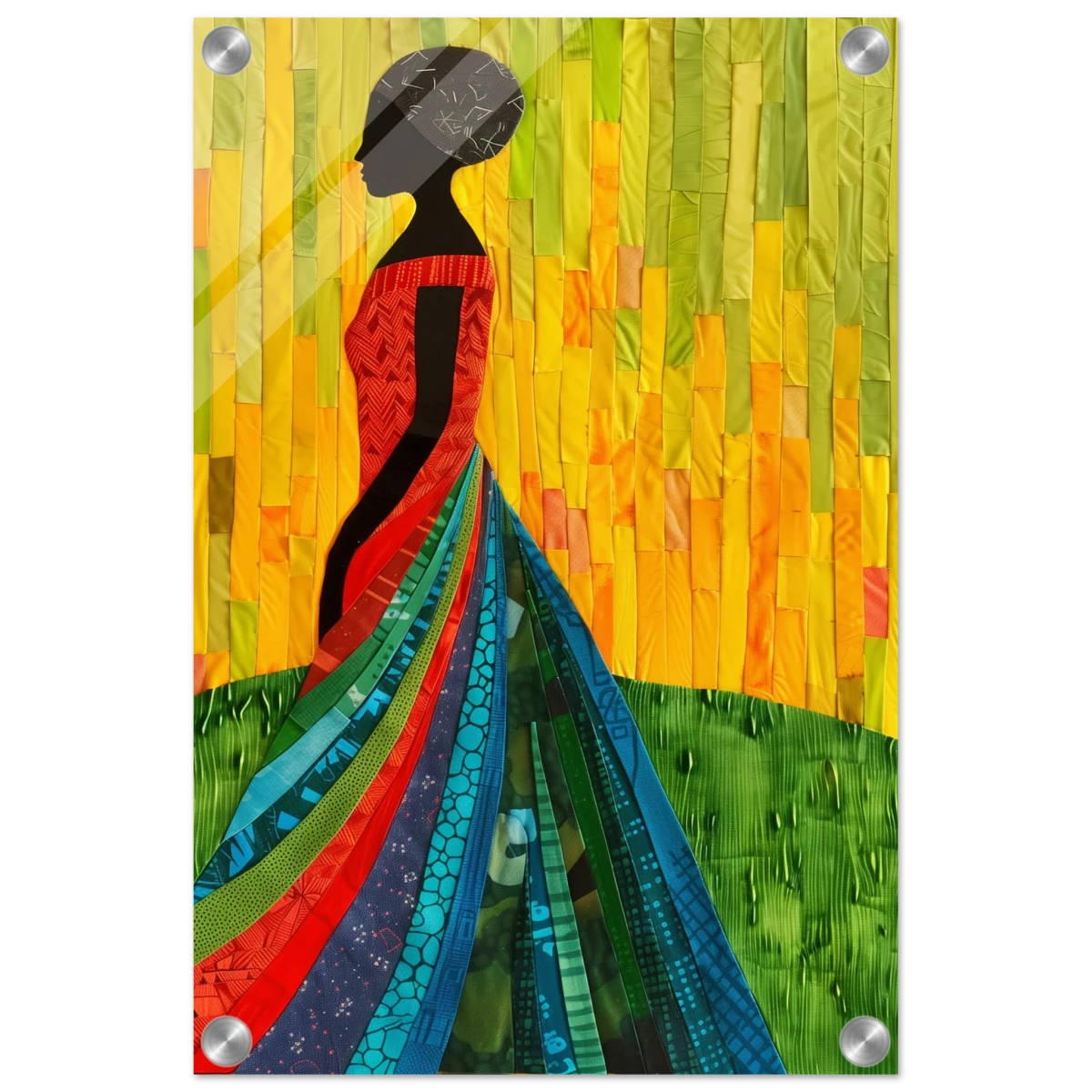 Radiant Silhouette – Afrocentric Collage Wall Art Print - Acrylic Print - 30x45 cm / 12x18″ -