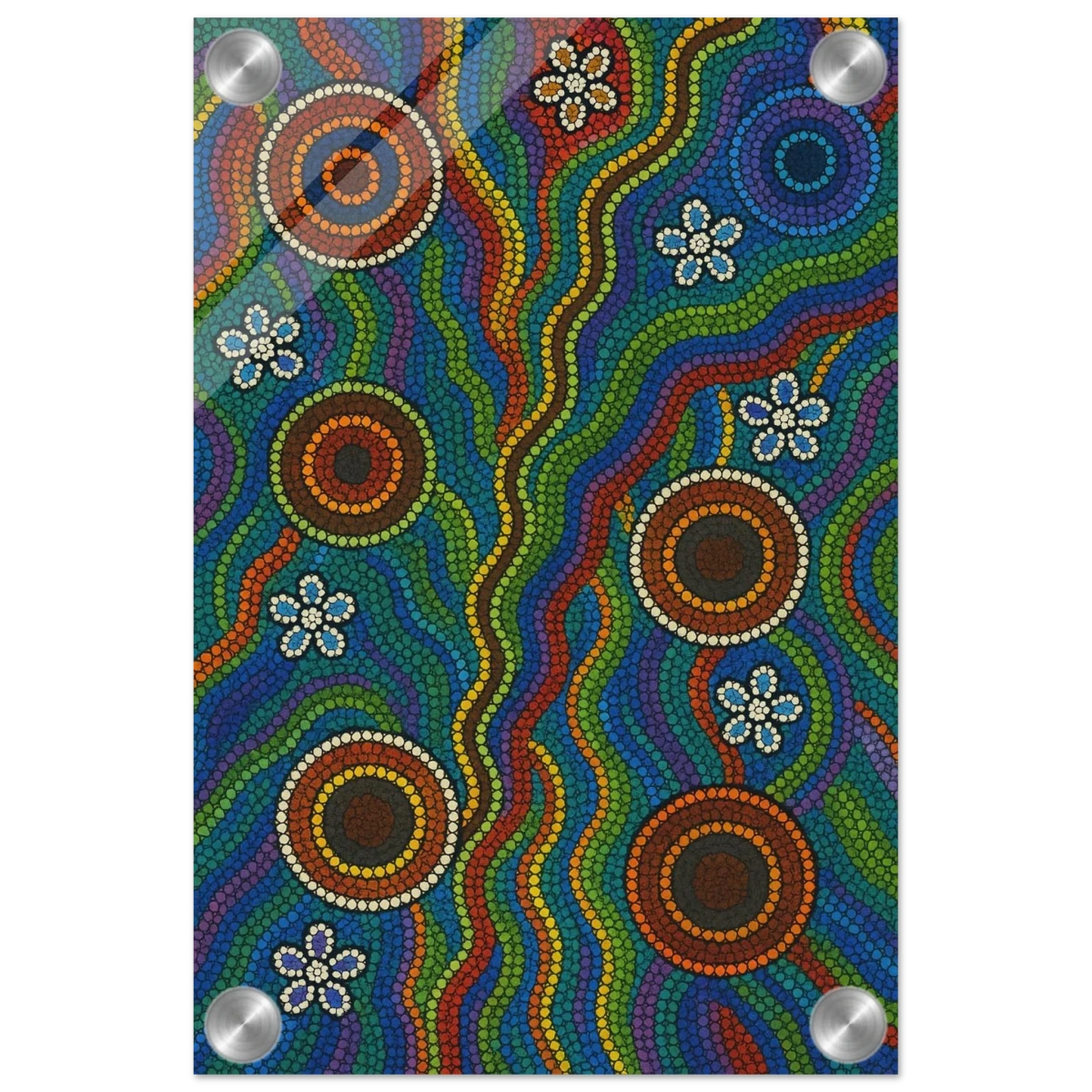 Rainbow Dreaming Aboriginal Wall Art Print - Acrylic Print - 20x30 cm / 8x12″ -