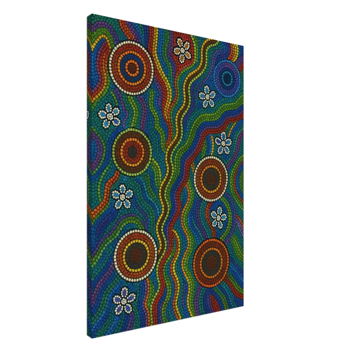 Rainbow Dreaming Aboriginal Wall Art Print - Canvas - 60x90 cm / 24x36″ -