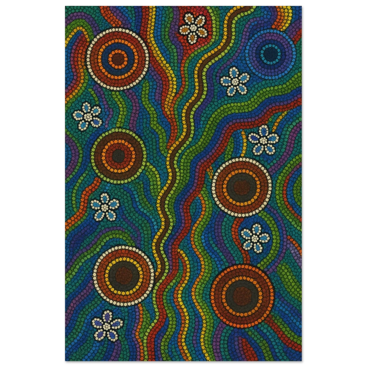 Rainbow Dreaming Aboriginal Wall Art Print - Wood Prints - 30x45 cm / 12x18″ -