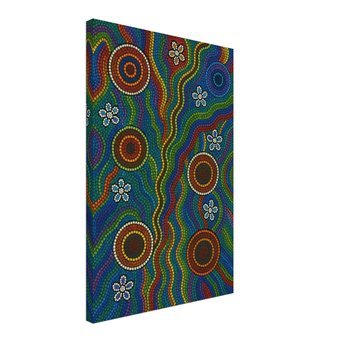 Rainbow Dreaming Aboriginal Wall Art Print - Canvas - 40x60 cm / 16x24″ -