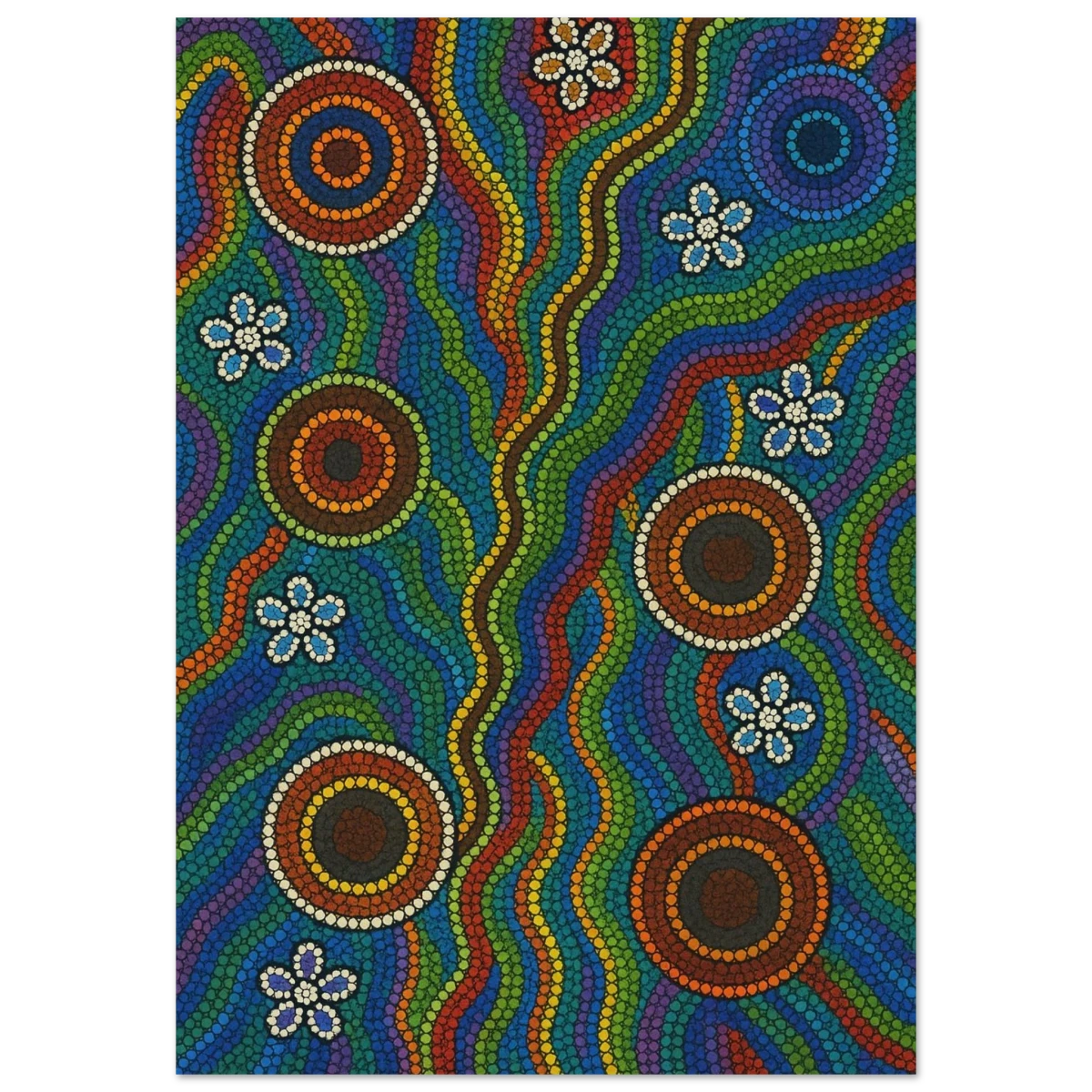 Rainbow Dreaming Aboriginal Wall Art Print - Fine Art Poster - 70x100 cm / 28x40″ -