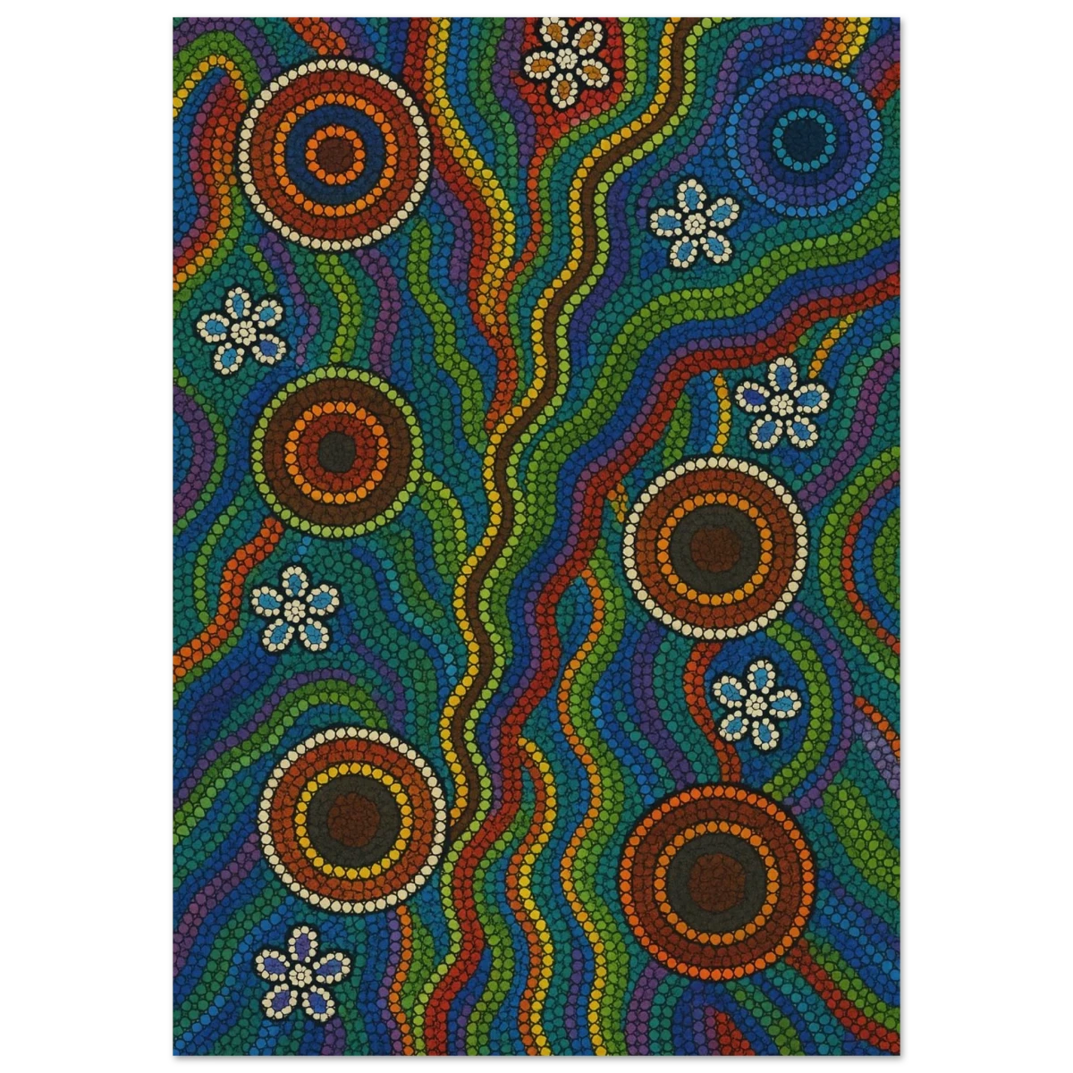 Rainbow Dreaming Aboriginal Wall Art Print - Wood Prints - 70x100 cm / 28x40″ -