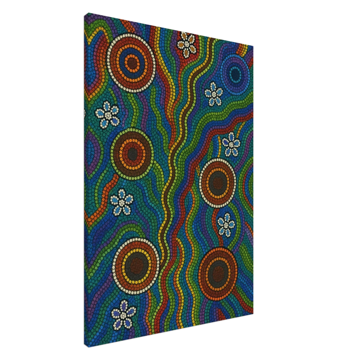 Rainbow Dreaming Aboriginal Wall Art Print - Canvas - 70x100 cm / 28x40″ -