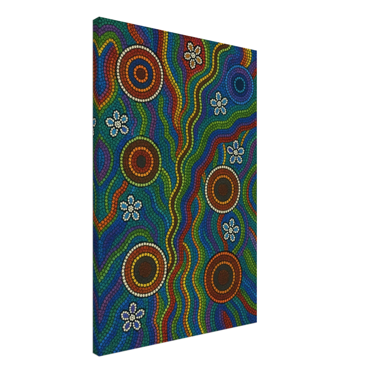 Rainbow Dreaming Aboriginal Wall Art Print - Canvas - 50x75 cm / 20x30″ -